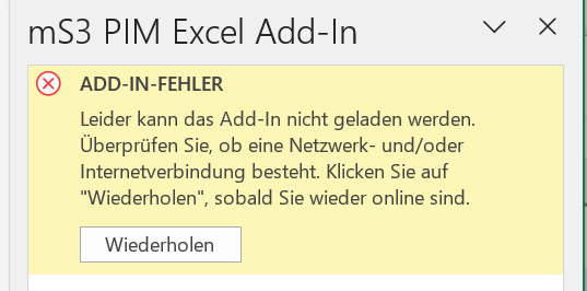 Excel Add-In - Server Error